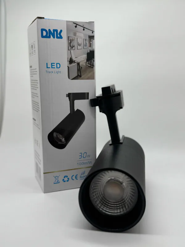 DNK 30W რელსური სანათი, შავი კორპუსი, 3000/4000/6000K — რელსური განათება | DNK Lighting